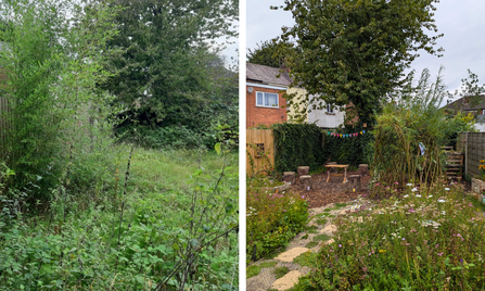 Then & Now - The garden was once completely overgrown; now it's an accessible oasis