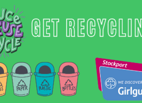 Girlguiding Stockport Get Recycling graphic