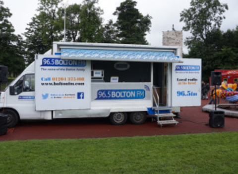 The Bolton FM media van