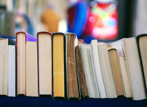 Photo of a stack of books